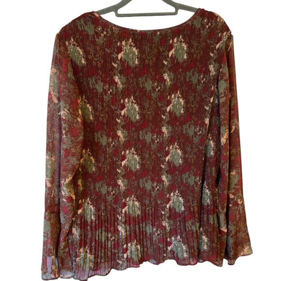 PRETTY PRINT TOP w/FLARE SLEEVES 18/20 PLUS #2 - Picture 6 of 10